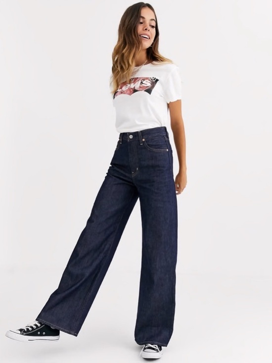 Levi's Denim - Levi’s Jeans Ribcage High-Rise Wide Leg Dark Indigo Casual Festival Western 29